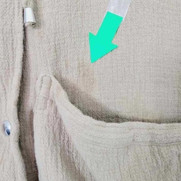 Blank NYC Womens Tan Distressed Lightweight Bomber Jacket Shacket With Pockets M - Picture 9 of 12